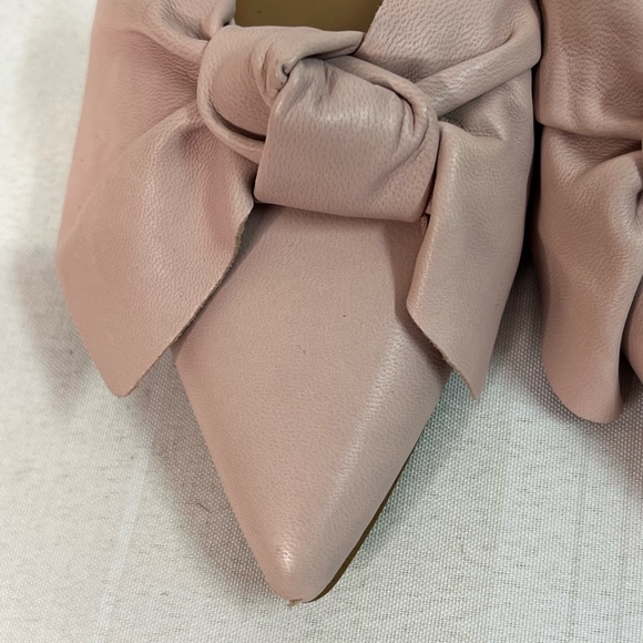 Rebecca Minkoff pale pink Alexis leather bow flat mules size 8 FLAW NWOB - Picture 6 of 14